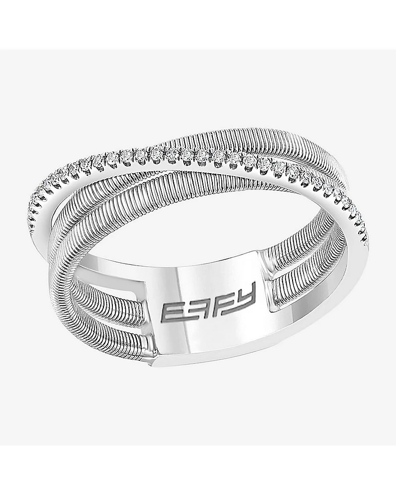 Effy Final Call Limited Quantities! Womens 1/ CT. T.W. Genuine White Diamond Sterling Silver Band