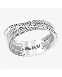 Effy Final Call Limited Quantities! Womens 1/ CT. T.W. Genuine White Diamond Sterling Silver Band