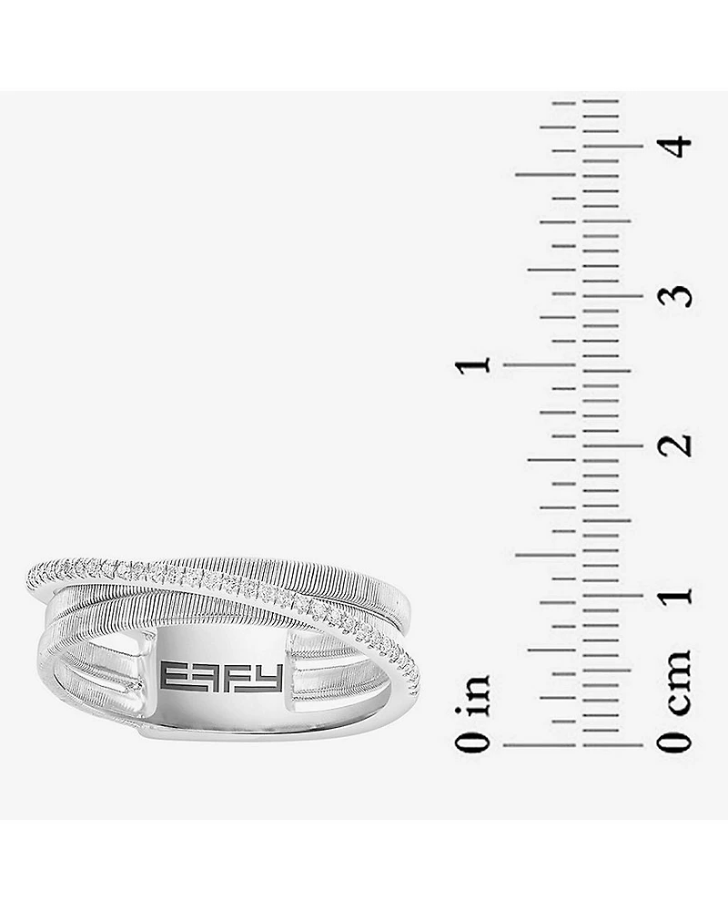 Effy Final Call Limited Quantities! Womens 1/ CT. T.W. Genuine White Diamond Sterling Silver Band