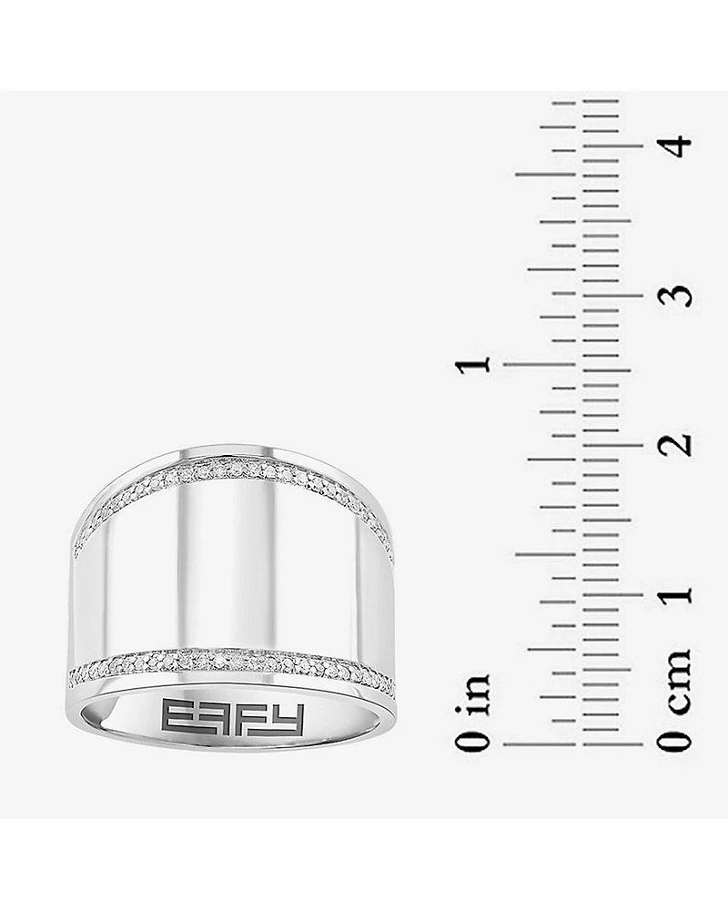 Effy Final Call Limited Quantities! Womens 1/6 CT. T.W. Genuine White Diamond Sterling Silver Band