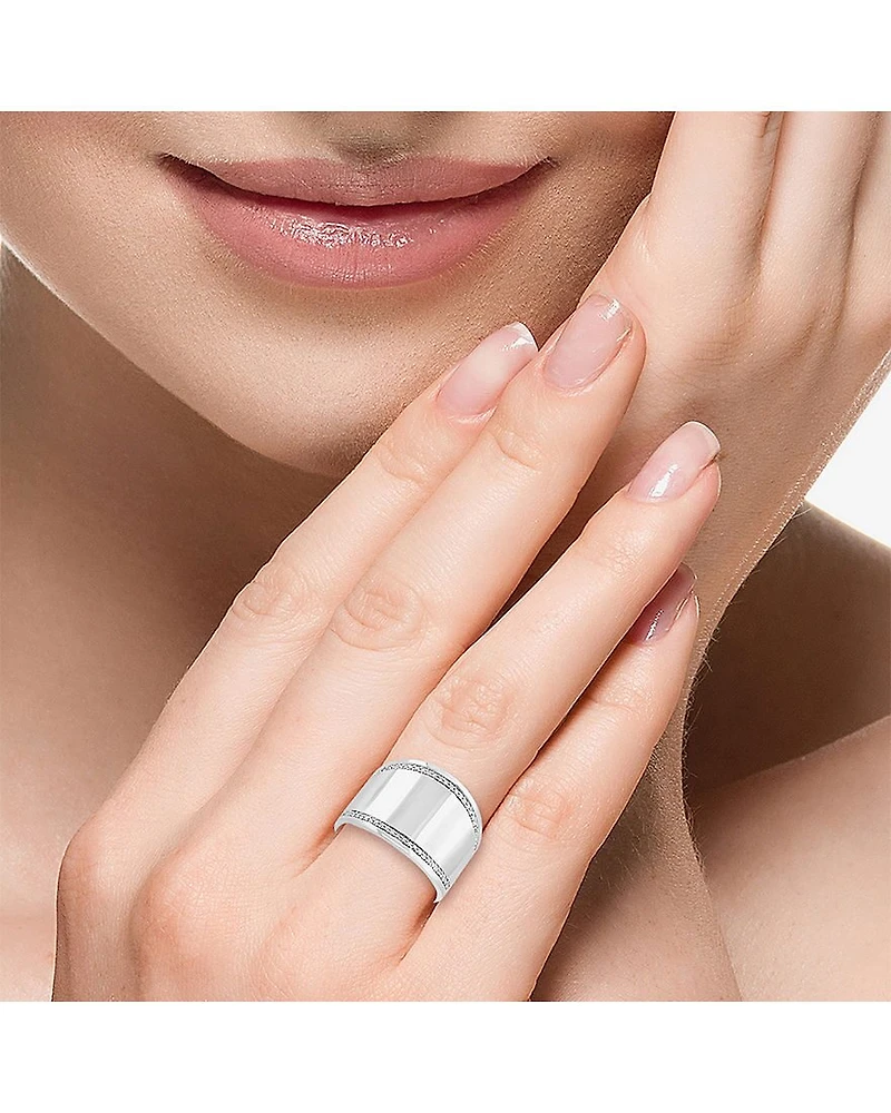 Effy Final Call Limited Quantities! Womens 1/6 CT. T.W. Genuine White Diamond Sterling Silver Band