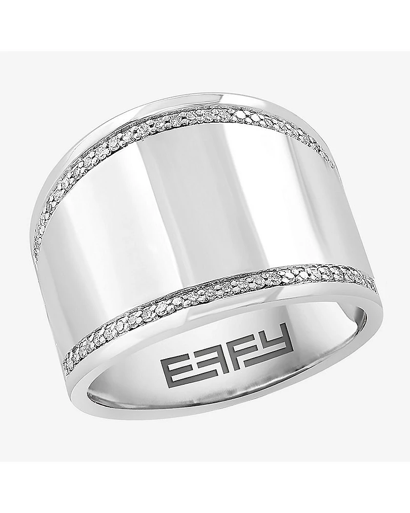 Effy Final Call Limited Quantities! Womens 1/6 CT. T.W. Genuine White Diamond Sterling Silver Band