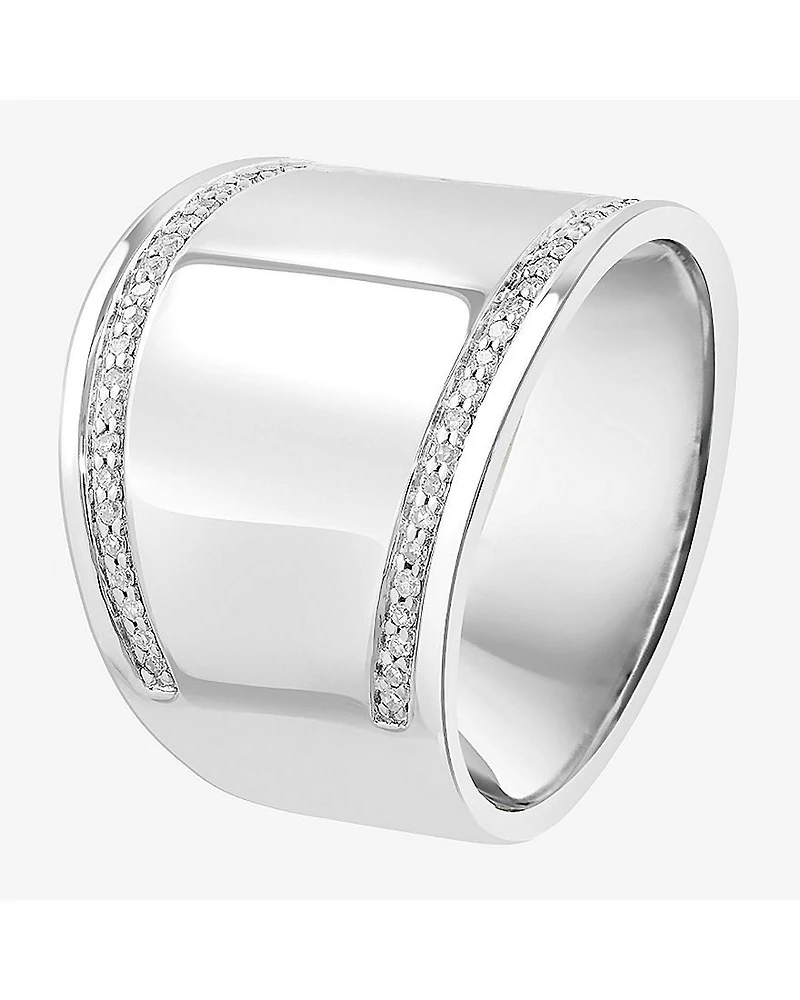 Effy Final Call Limited Quantities! Womens 1/6 CT. T.W. Genuine White Diamond Sterling Silver Band