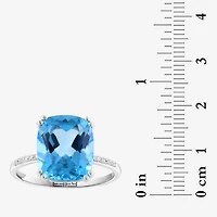 Effy Final Call Limited Quantities! Womens Diamond Accent Genuine Blue Topaz 14K Gold Cocktail Ring