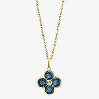 Effy Final Call Limited Quantities! Womens Diamond Accent Genuine Blue Topaz 14K Gold 18 Inch Pendant Necklace