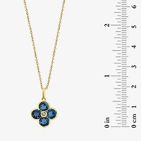 Effy Final Call Limited Quantities! Womens Diamond Accent Genuine Blue Topaz 14K Gold 18 Inch Pendant Necklace