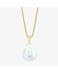 Effy Final Call Limited Quantities! Womens White Cultured Freshwater Pearl 14K Gold Over Silver Oval 18 Inch Pendant Necklace