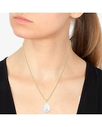 Effy Final Call Limited Quantities! Womens White Cultured Freshwater Pearl 14K Gold Over Silver Oval 18 Inch Pendant Necklace