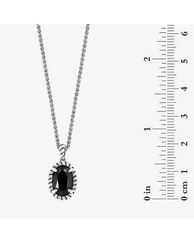 Effy Final Call Limited Quantities! Womens Genuine Black Onyx Sterling Silver Oval 18 Inch Pendant Necklace