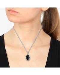 Effy Final Call Limited Quantities! Womens Genuine Black Onyx Sterling Silver Oval 18 Inch Pendant Necklace