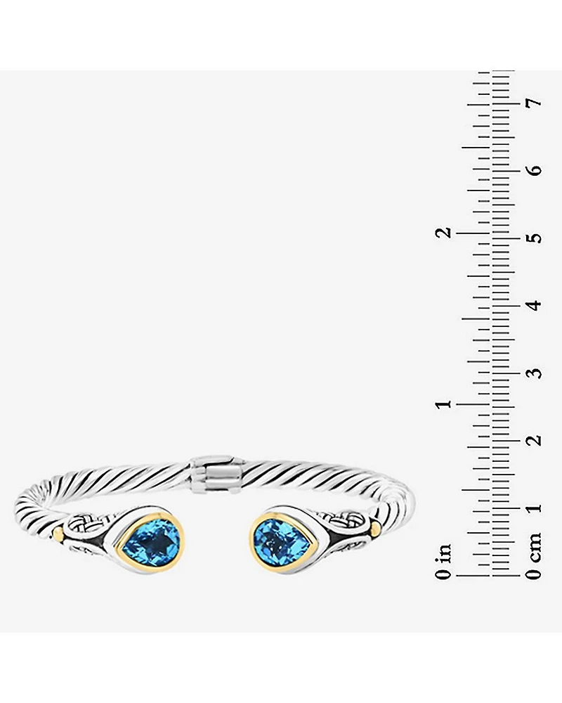 Effy Final Call Limited Quantities! Womens Blue Topaz 18K Gold Over Silver Cuff Bracelet
