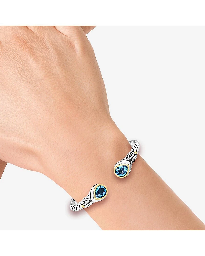 Effy Final Call Limited Quantities! Womens Blue Topaz 18K Gold Over Silver Cuff Bracelet