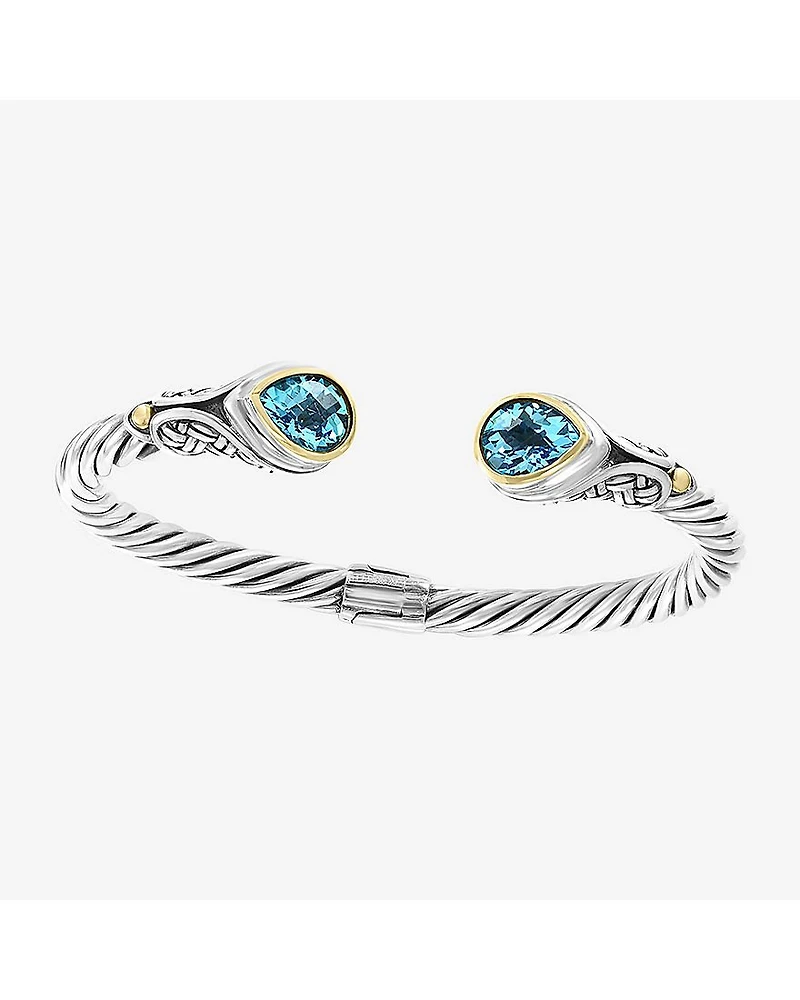 Effy Final Call Limited Quantities! Womens Blue Topaz 18K Gold Over Silver Cuff Bracelet