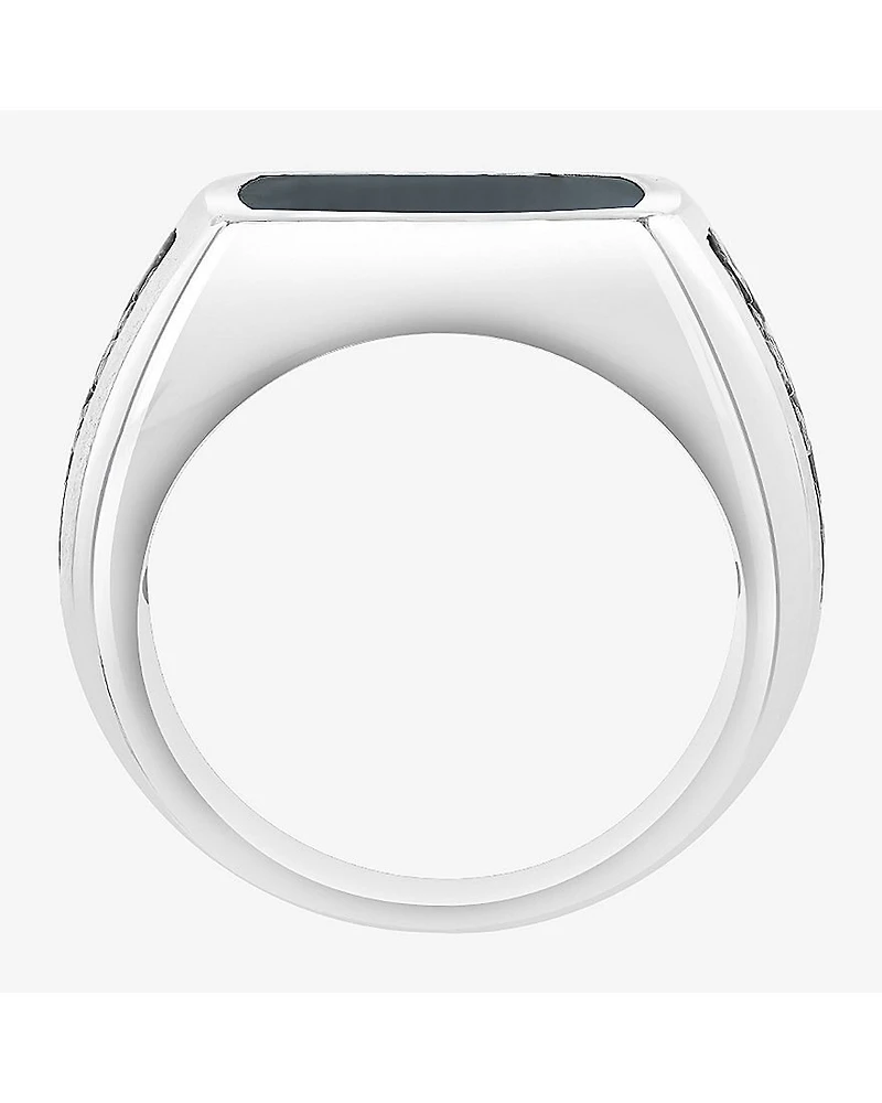 Effy Final Call Limited Quantities! Mens Genuine Black Onyx Sterling Silver Rectangular Fashion Ring