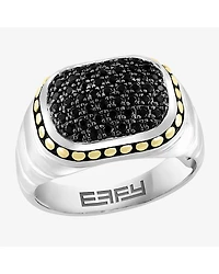 Effy Final Call Limited Quantities! Mens Genuine Black Sapphire 18K Gold Over Silver Rectangular Fashion Ring