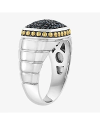 Effy Final Call Limited Quantities! Mens Genuine Black Sapphire 18K Gold Over Silver Rectangular Fashion Ring