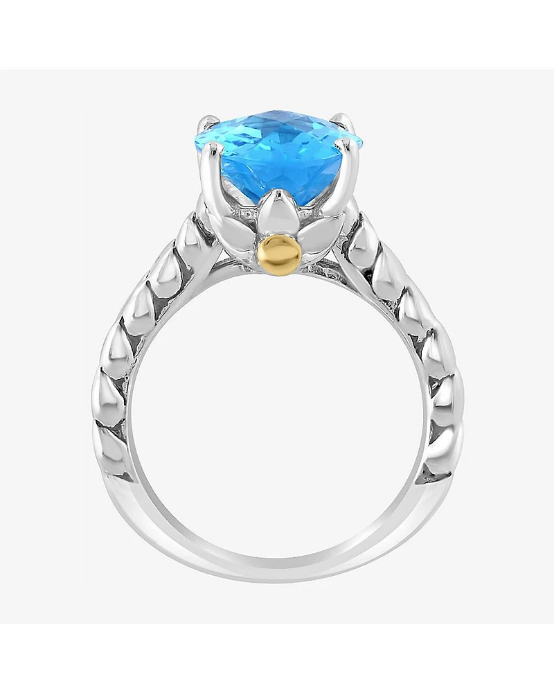 Effy Final Call Limited Quantities! Womens Genuine Blue Topaz 18K Gold Over Silver Oval Cocktail Ring