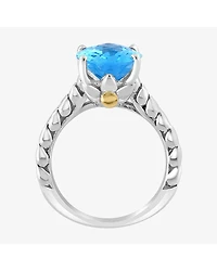Effy Final Call Limited Quantities! Womens Genuine Blue Topaz 18K Gold Over Silver Oval Cocktail Ring