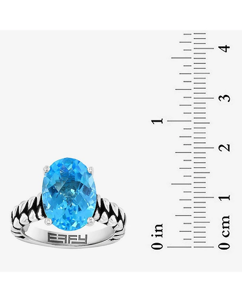 Effy Final Call Limited Quantities! Womens Genuine Blue Topaz 18K Gold Over Silver Oval Cocktail Ring
