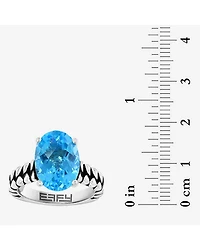 Effy Final Call Limited Quantities! Womens Genuine Blue Topaz 18K Gold Over Silver Oval Cocktail Ring