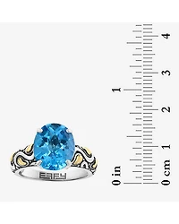 Effy Final Call Limited Quantities! Womens Genuine Blue Topaz 18K Gold Over Silver Oval Cocktail Ring
