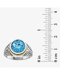 Effy Final Call Limited Quantities! Womens Genuine Blue Topaz 18K Gold Over Silver Round Cocktail Ring