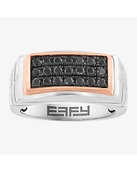 Effy Final Call Limited Quantities! Mens Genuine Black Sapphire 14K Rose Gold Over Silver Rectangular Fashion Ring
