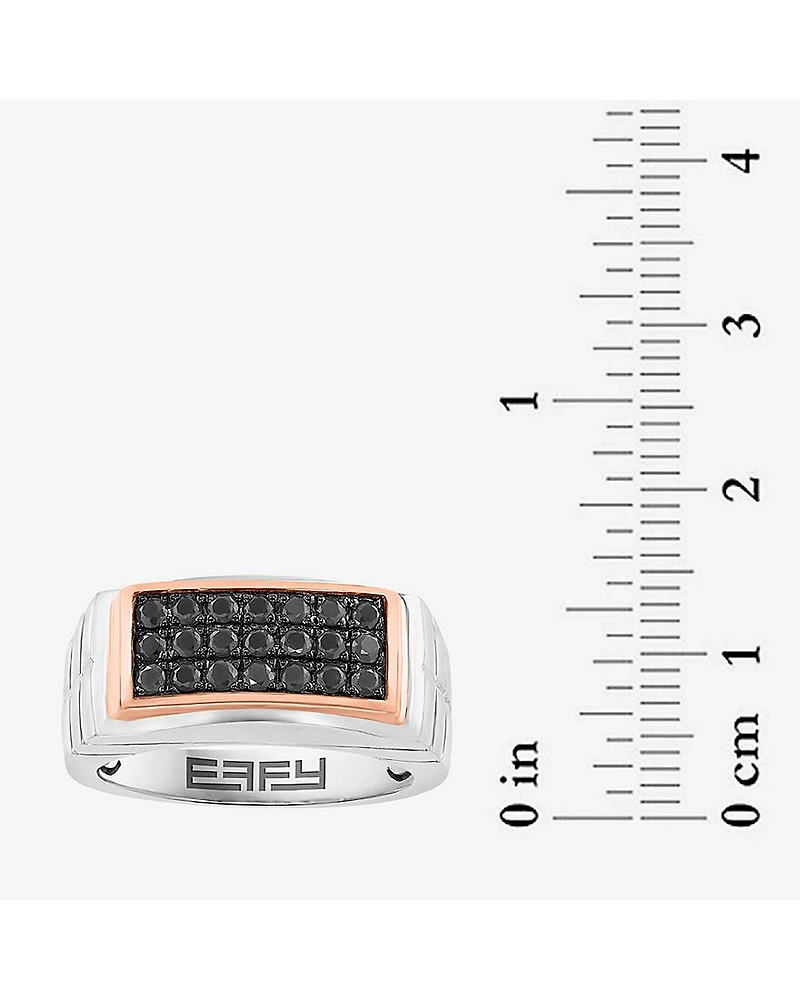 Effy Final Call Limited Quantities! Mens Genuine Black Sapphire 14K Rose Gold Over Silver Rectangular Fashion Ring