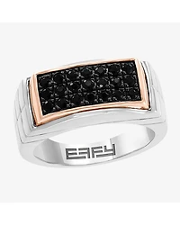 Effy Final Call Limited Quantities! Mens Genuine Black Sapphire 14K Rose Gold Over Silver Rectangular Fashion Ring
