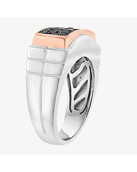 Effy Final Call Limited Quantities! Mens Genuine Black Sapphire 14K Rose Gold Over Silver Rectangular Fashion Ring