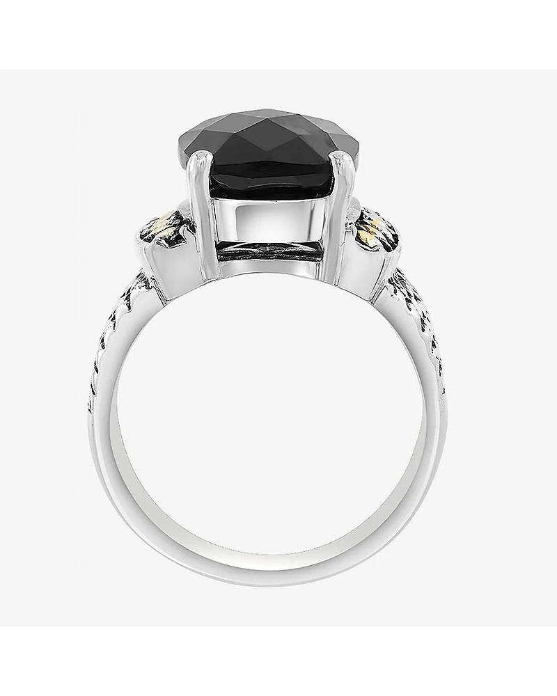 Effy Final Call Limited Quantities! Womens Genuine Black Onyx 18K Gold Over Silver Cocktail Ring