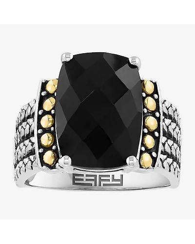 Effy Final Call Limited Quantities! Womens Genuine Black Onyx 18K Gold Over Silver Cocktail Ring