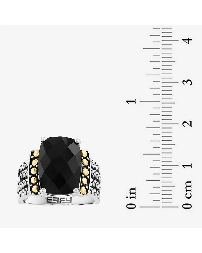 Effy Final Call Limited Quantities! Womens Genuine Black Onyx 18K Gold Over Silver Cocktail Ring