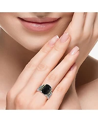 Effy Final Call Limited Quantities! Womens Genuine Black Onyx 18K Gold Over Silver Cocktail Ring