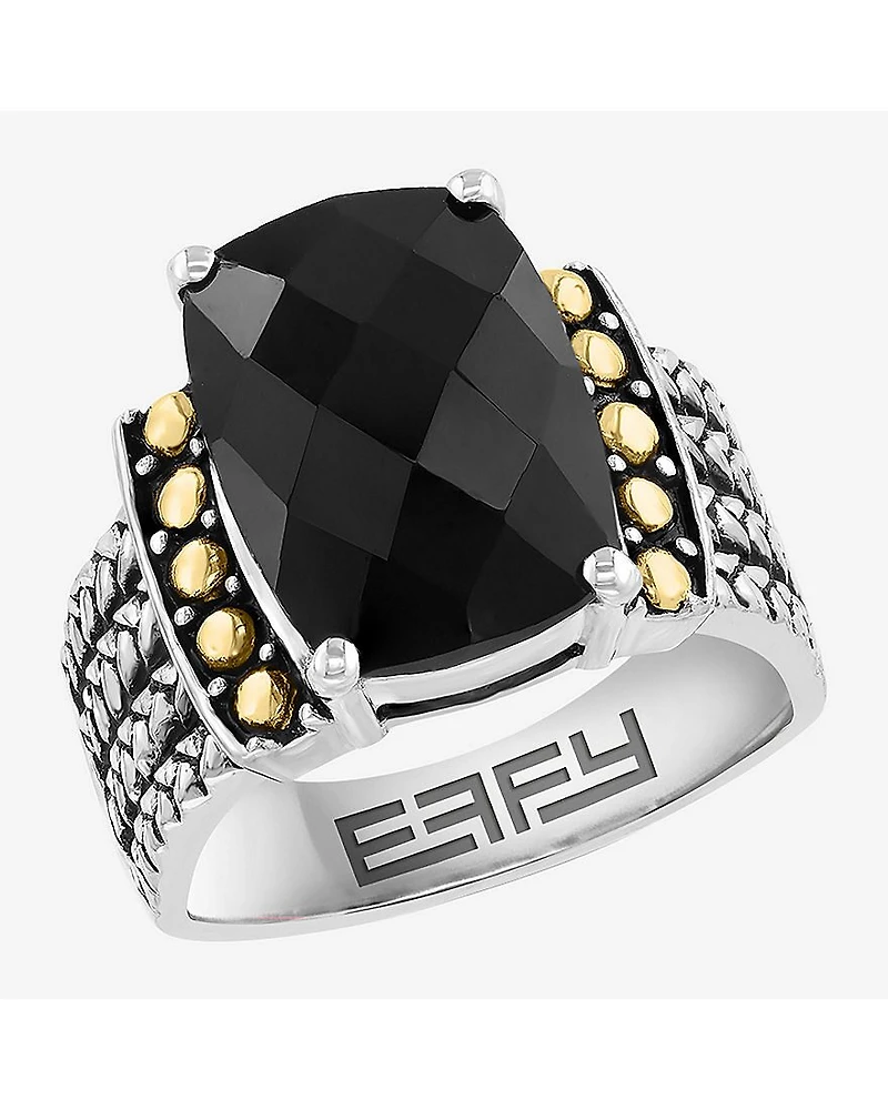 Effy Final Call Limited Quantities! Womens Genuine Black Onyx 18K Gold Over Silver Cocktail Ring