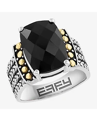 Effy Final Call Limited Quantities! Womens Genuine Black Onyx 18K Gold Over Silver Cocktail Ring