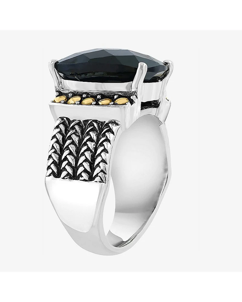 Effy Final Call Limited Quantities! Womens Genuine Black Onyx 18K Gold Over Silver Cocktail Ring