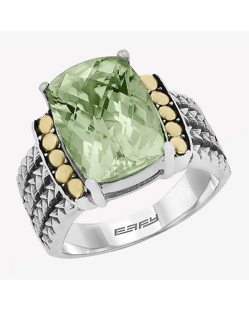 Effy Final Call Limited Quantities! Womens Genuine Green Amethyst 18K Gold Over Silver Cocktail Ring