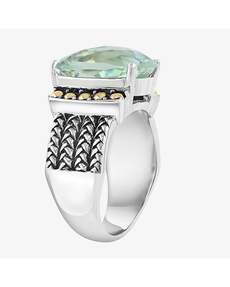 Effy Final Call Limited Quantities! Womens Genuine Green Amethyst 18K Gold Over Silver Cocktail Ring