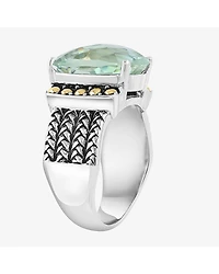 Effy Final Call Limited Quantities! Womens Genuine Green Amethyst 18K Gold Over Silver Cocktail Ring