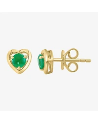 Effy Final Call Limited Quantities! Genuine Green Emerald 14K Gold Over Silver 15mm Heart Stud Earrings