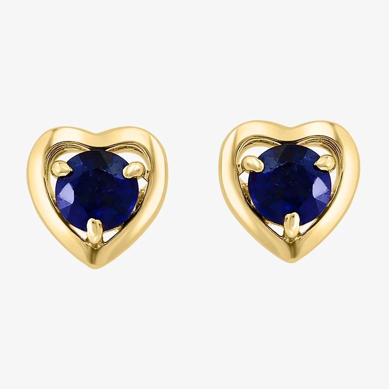 Effy Final Call Limited Quantities! Genuine Blue Sapphire 14K Gold Over Silver 15mm Heart Stud Earrings