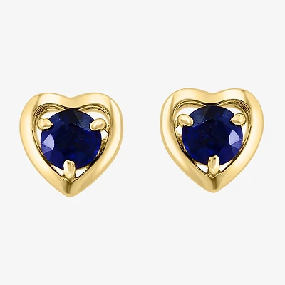 Effy Final Call Limited Quantities! Genuine Blue Sapphire 14K Gold Over Silver 15mm Heart Stud Earrings
