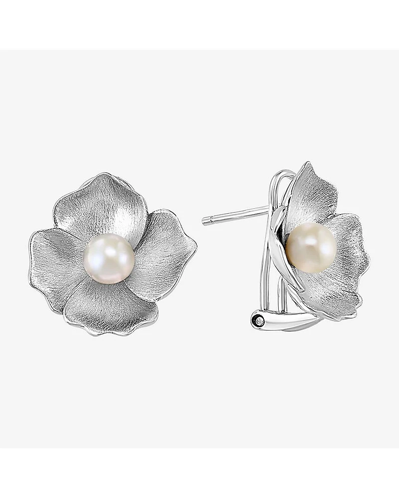 Effy Final Call Limited Quantities! White Cultured Freshwater Pearl Sterling Silver 15mm Flower Stud Earrings