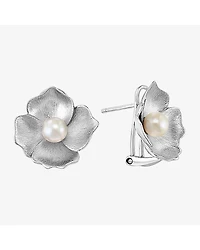 Effy Final Call Limited Quantities! White Cultured Freshwater Pearl Sterling Silver 15mm Flower Stud Earrings
