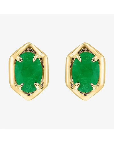 Effy Final Call Limited Quantities! Genuine Green Emerald 14K Gold Over Silver 15mm Marquise Stud Earrings