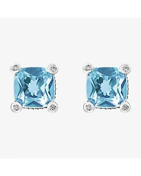 Effy Final Call Limited Quantities! Genuine Blue Topaz Sterling Silver 8.6mm Square Stud Earrings