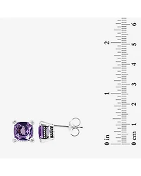 Effy Final Call Limited Quantities! Genuine Purple Amethyst Sterling Silver 8.8mm Square Stud Earrings