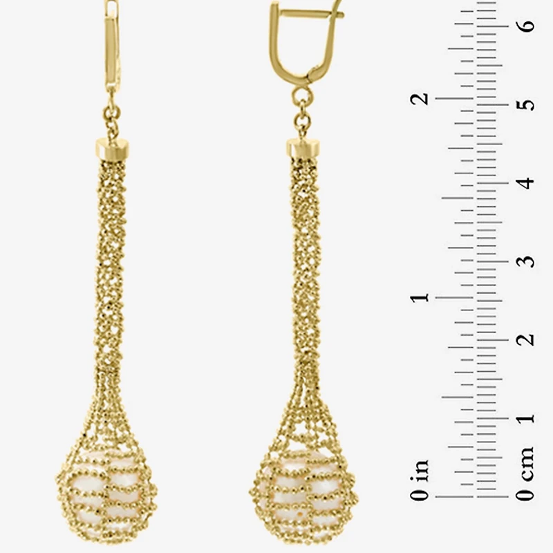 Effy Final Call Limited Quantities! Womens White Cultured Freshwater Pearl 14K Gold Over Silver Drop Earrings