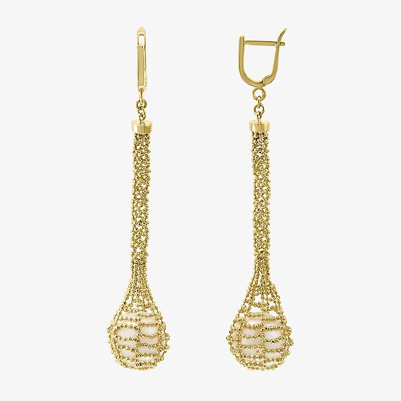 Effy Final Call Limited Quantities! Womens White Cultured Freshwater Pearl 14K Gold Over Silver Drop Earrings